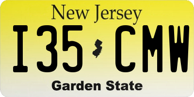 NJ license plate I35CMW