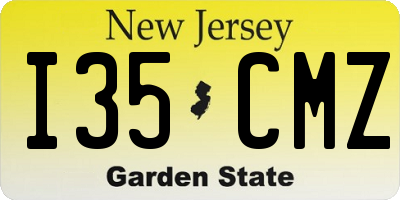 NJ license plate I35CMZ
