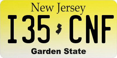 NJ license plate I35CNF