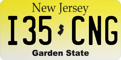 NJ license plate I35CNG