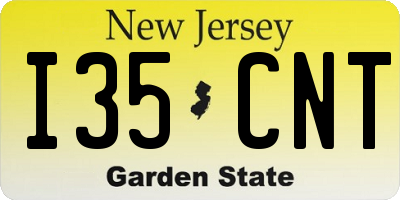 NJ license plate I35CNT