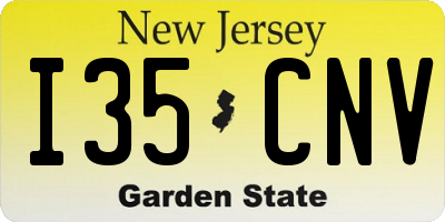 NJ license plate I35CNV