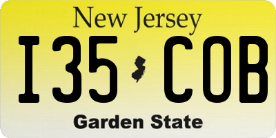 NJ license plate I35COB