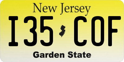 NJ license plate I35COF