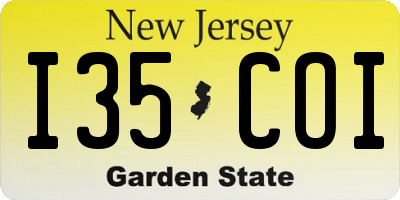 NJ license plate I35COI
