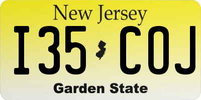 NJ license plate I35COJ