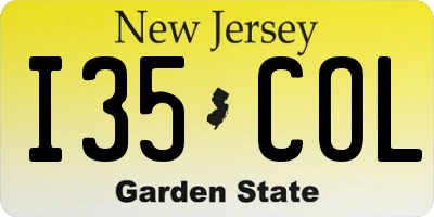 NJ license plate I35COL