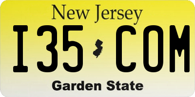 NJ license plate I35COM