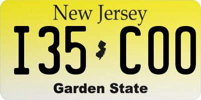 NJ license plate I35COO
