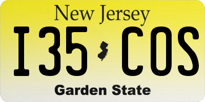 NJ license plate I35COS