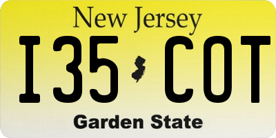 NJ license plate I35COT