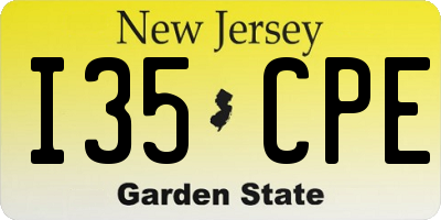 NJ license plate I35CPE