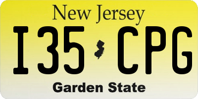 NJ license plate I35CPG