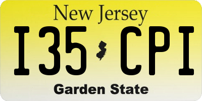 NJ license plate I35CPI