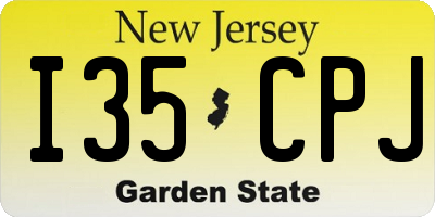 NJ license plate I35CPJ