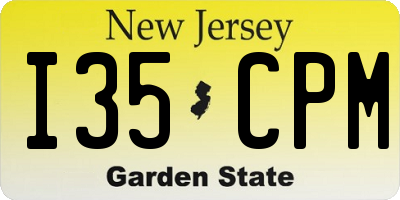 NJ license plate I35CPM