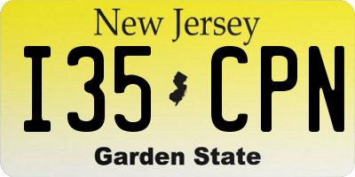 NJ license plate I35CPN