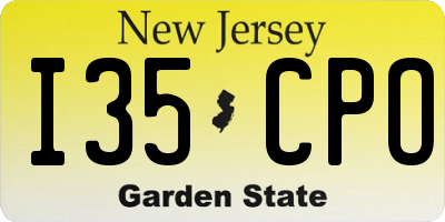 NJ license plate I35CPO
