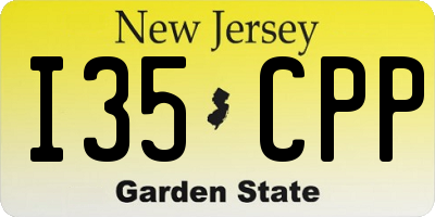 NJ license plate I35CPP