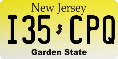 NJ license plate I35CPQ