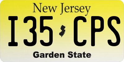 NJ license plate I35CPS