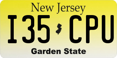 NJ license plate I35CPU