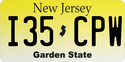NJ license plate I35CPW