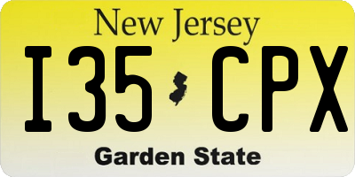 NJ license plate I35CPX