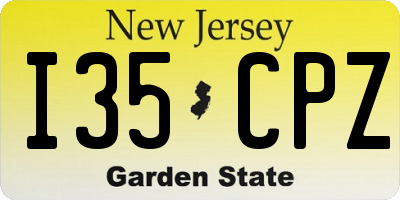 NJ license plate I35CPZ