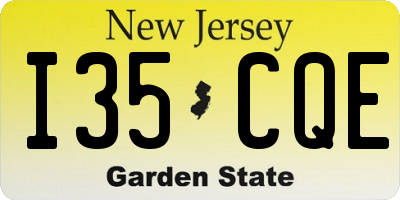 NJ license plate I35CQE