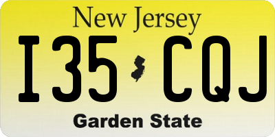 NJ license plate I35CQJ