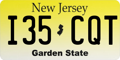 NJ license plate I35CQT