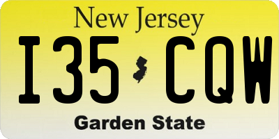 NJ license plate I35CQW