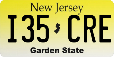 NJ license plate I35CRE