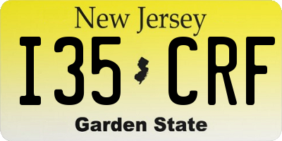 NJ license plate I35CRF