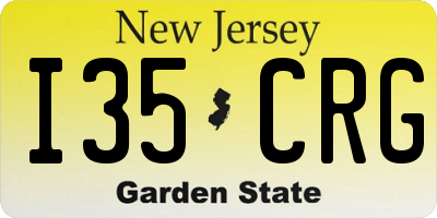 NJ license plate I35CRG