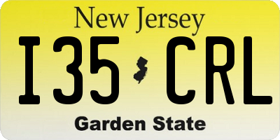 NJ license plate I35CRL