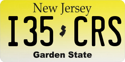 NJ license plate I35CRS