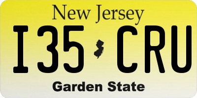 NJ license plate I35CRU