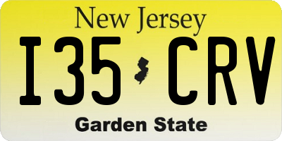 NJ license plate I35CRV