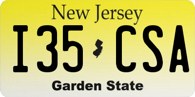 NJ license plate I35CSA