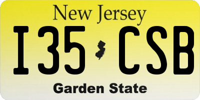 NJ license plate I35CSB