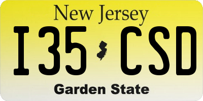 NJ license plate I35CSD