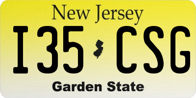 NJ license plate I35CSG