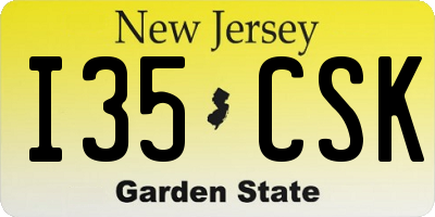 NJ license plate I35CSK