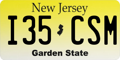 NJ license plate I35CSM