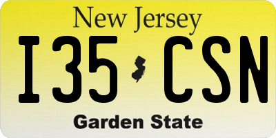 NJ license plate I35CSN