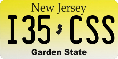 NJ license plate I35CSS