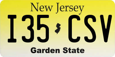 NJ license plate I35CSV