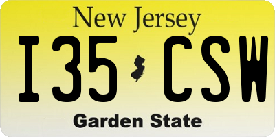 NJ license plate I35CSW